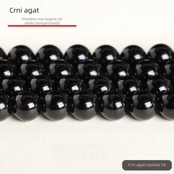 8 mm prirodno crne agat kuglice za DIY nakit — za izradu ogrlice i narukvice