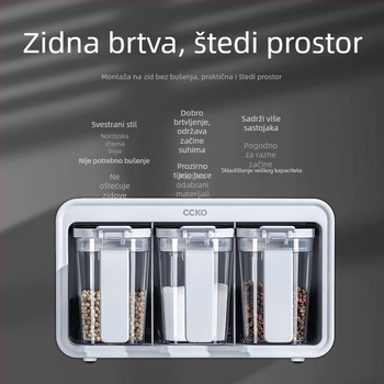 Zidni set posuda za začine s posudom i kutijom za začine za kuhinju – lagan luksuz