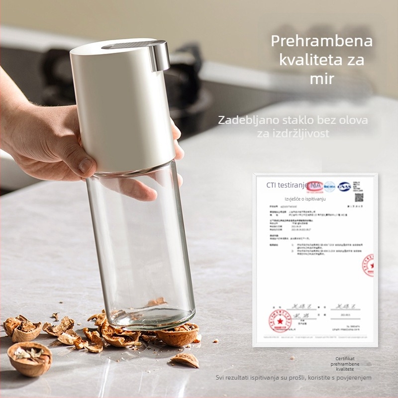 Staklena posuda za ulje u kuhinji, nepropusni poklop od nehrđajućeg čelika, posuda za začinske mješavine, velikog kapaciteta, za sojin umak i ocat