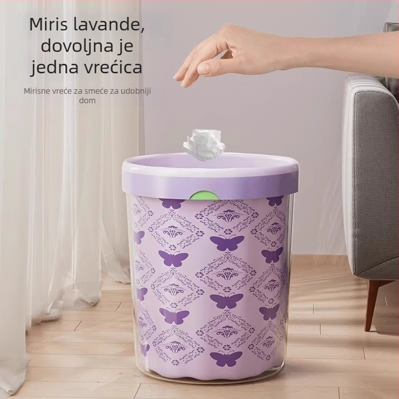 Vreće za smeće s mirisom lavande za kućnu upotrebu, debeli, s ručkom i vrpcom, velike veličine, otporne na kidanje, protiv komaraca, kuhinja, ekstra debeli