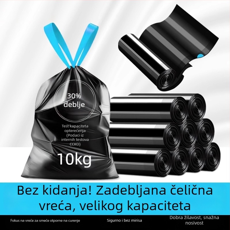 Vreće za smeće s mirisom lavande za kućnu upotrebu, debeli, s ručkom i vrpcom, velike veličine, otporne na kidanje, protiv komaraca, kuhinja, ekstra debeli
