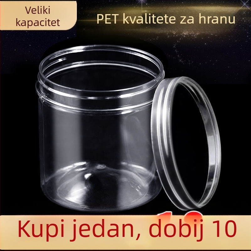 PET prehrambeni kuhinjski set za pohranu s zatvorenim plastičnim bocama i teglicama