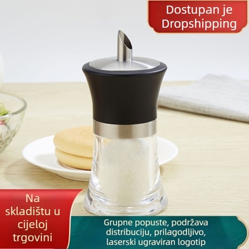 Akrilna posuda za šećer s obrubom od 304 nehrđajućeg čelika, šećernica za kavu, kuhinjski alat, posuda za začine