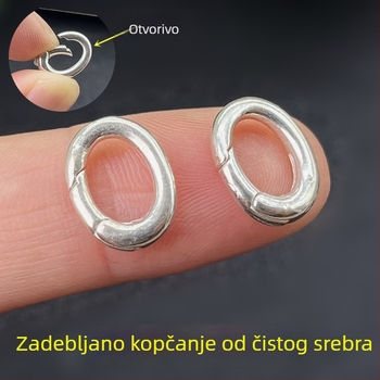 S925 sterling srebro, debeli ovalni spojni kopčasti za lančić i narukvicu, privjesak, vrhunski DIY dodaci