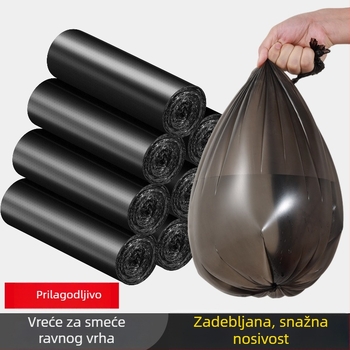 Debele jednokratne vrećice za smeće za kućanstvo, velike s ravnim otvorom, šarene i crne, kuhinjske plastične vreće