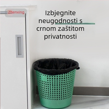 Crne vrećice za otpad s osam slojeva, ravnim otvorom, debele, za kućnu upotrebu, jednokratne