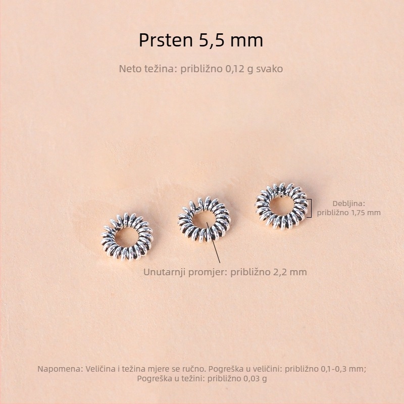 S925 srebrne razdjelne perle s antiknim izgledom za DIY narukvice
