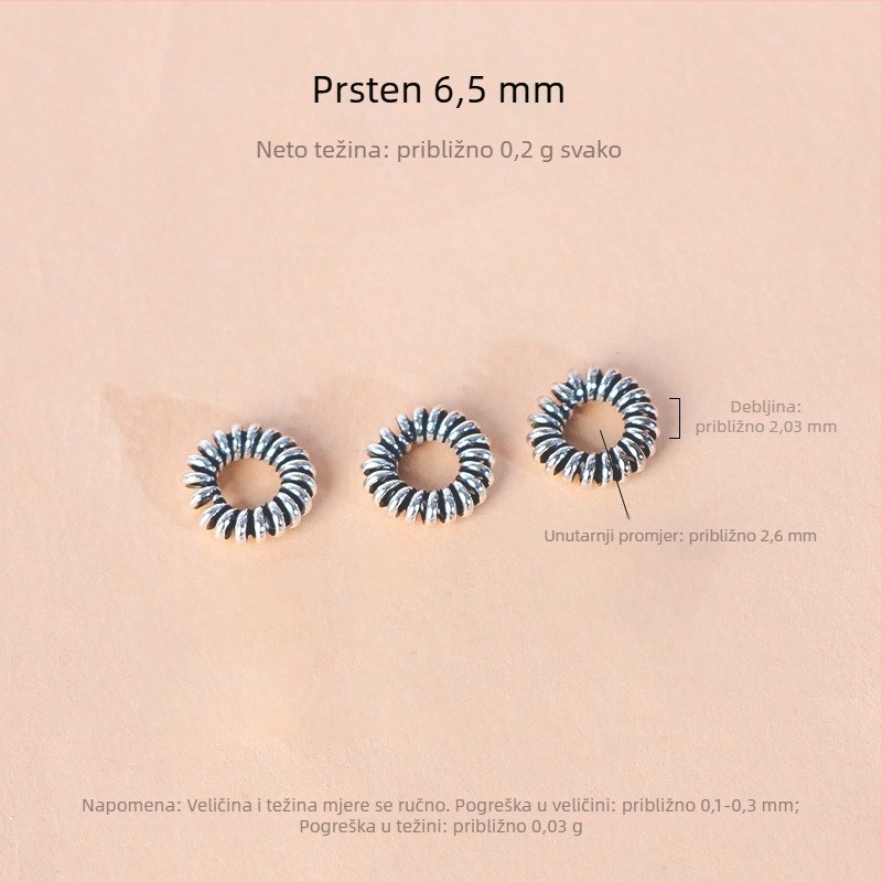 S925 srebrne razdjelne perle s antiknim izgledom za DIY narukvice