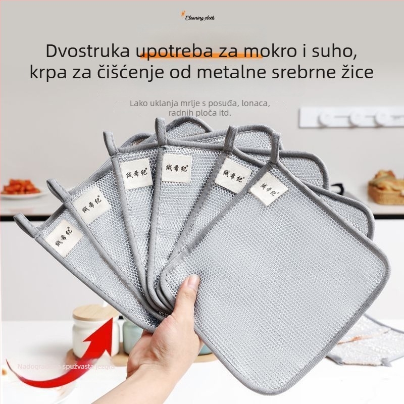 Trostruko slojevita extra velika viseća krpa za suđe višenamjenska debela kuhinjska krpa otporna na masnoću rukavice od srebrnih vlakana