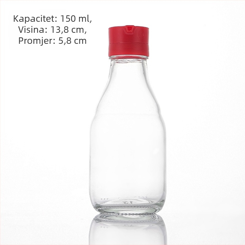 150 ml staklena boca za sezamovo ulje, prozirna kuhinjska boca s čepom za zatvaranje, pogodna za sezamovo ulje, ulje od orašastih plodova i sojin umak