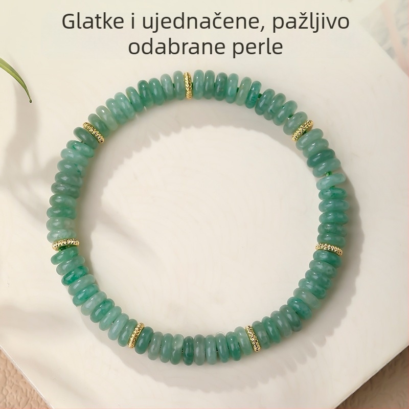 Prirodni zeleni nefrit Duobao narukvica od perli, unisex, svjež stil