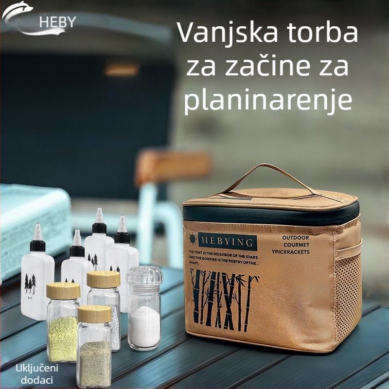 Prijenosna torba za piknik za pohranu začina, 11-dijeli set posuda za začine za kampiranje