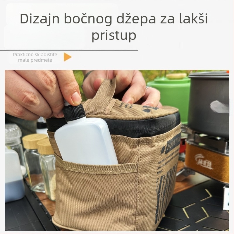Prijenosna torba za piknik za pohranu začina, 11-dijeli set posuda za začine za kampiranje
