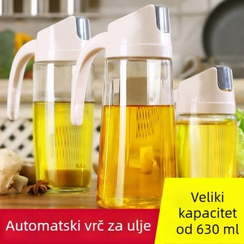 Staklena boca za ulje u japanskom stilu s automatskim izlijevanjem, kuhinjska posuda za ulje, sojin umak i ocat