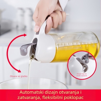Staklena boca za ulje u japanskom stilu s automatskim izlijevanjem, kuhinjska posuda za ulje, sojin umak i ocat