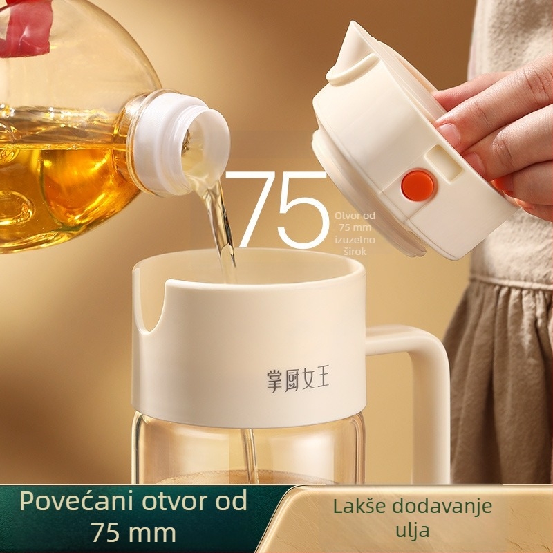 Staklena boca za ulje s automatskim otvaranjem i zatvaranjem, protiv curenja – kuhinjska boca za ulje