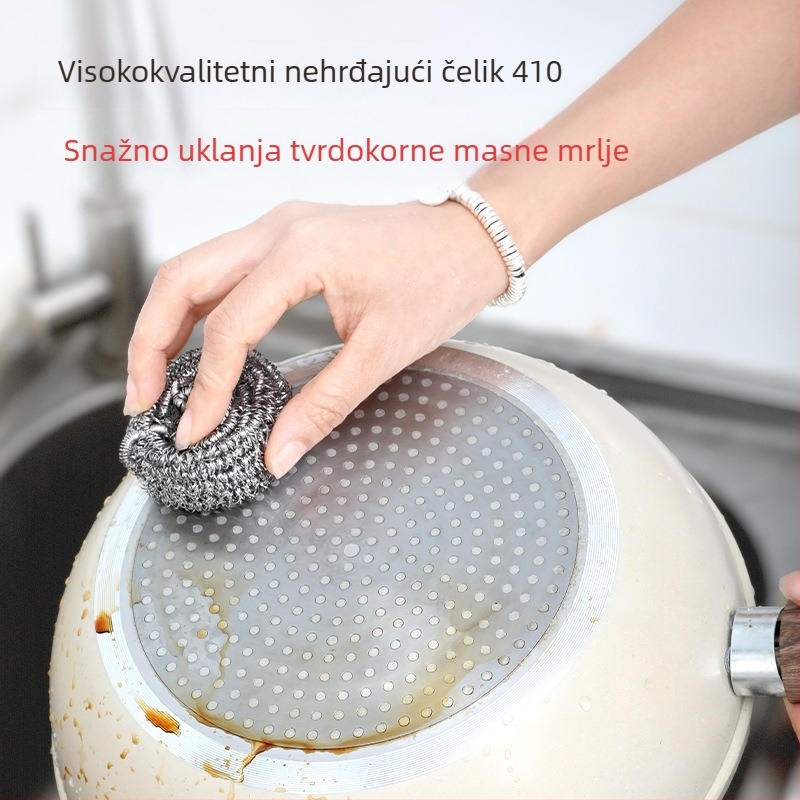 Nerđajuća čelična lopta za čišćenje posuđa – kuhinjska čistilna lopta za lonce i tave bez ogrebotina