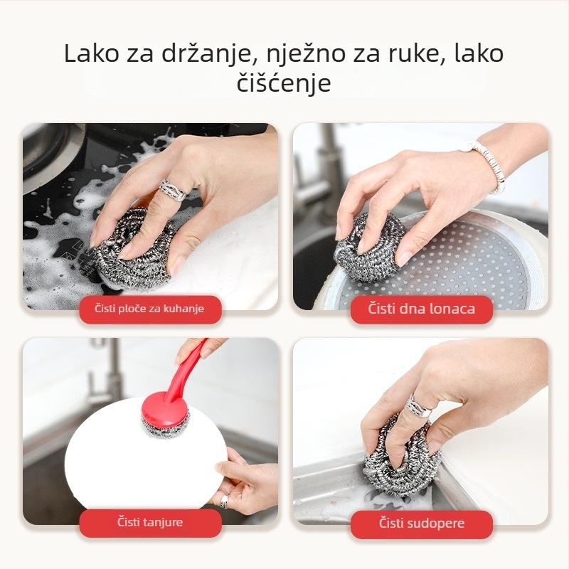 Nerđajuća čelična lopta za čišćenje posuđa – kuhinjska čistilna lopta za lonce i tave bez ogrebotina