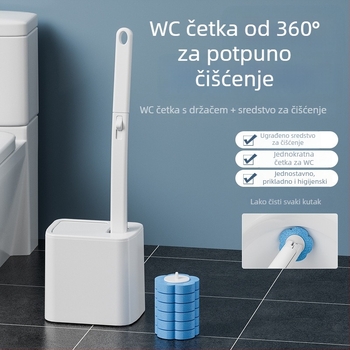 Četka za WC s podstavkom i poklopcem, tiha četka za čišćenje kupaonice