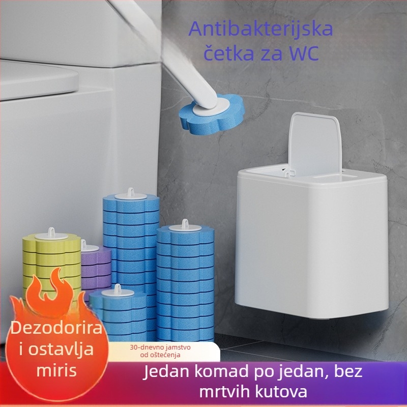 Četka za WC s podstavkom i poklopcem, tiha četka za čišćenje kupaonice
