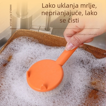 Kuhinjska četka za čišćenje lonaca i posuđa s dugom drškom i strugalicom