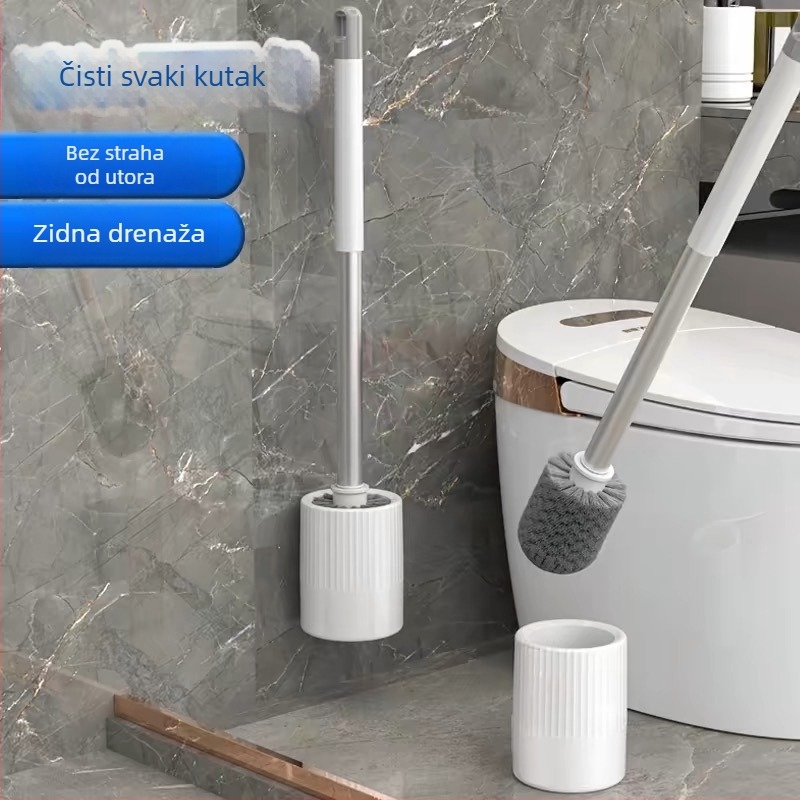 Novi set četke za WC s bazom, zidni nosač za kupaonicu, četka s dugim držalom za teško dostupne kutove