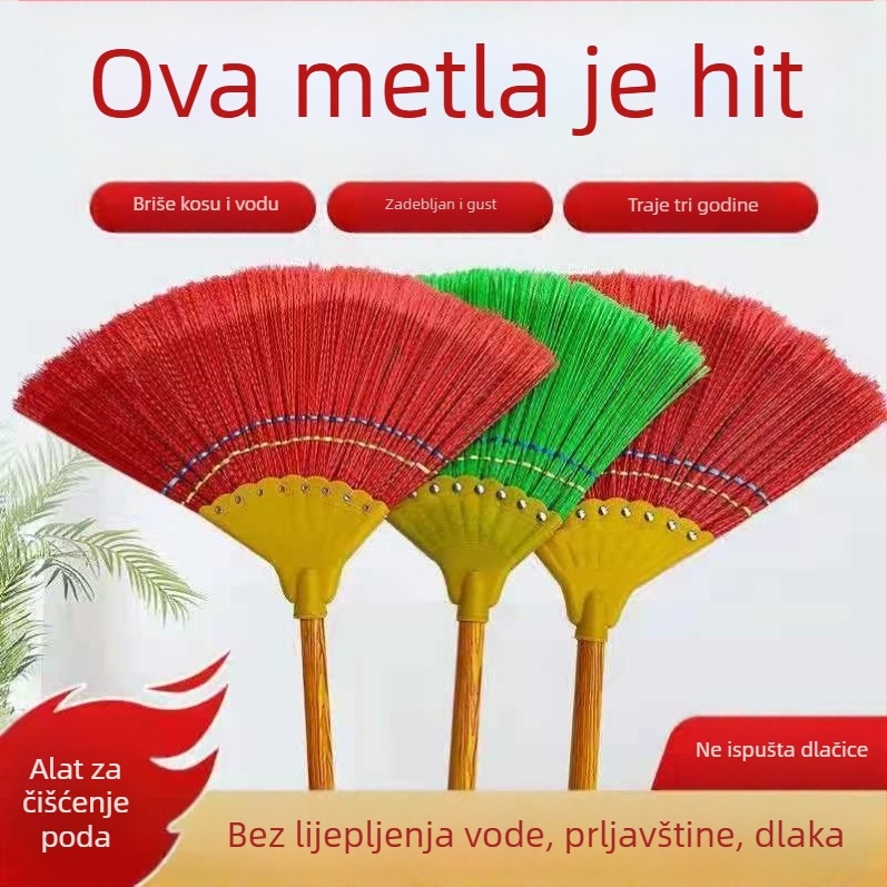 Metla od Miscanthusa za kućnu upotrebu, mekani vlakna, ne lijepi kosu, vanjska metla za dvorište