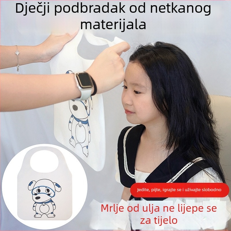 Jednokratna vodootporna pregača od netkane tkanine za djecu i odrasle, pogodna za stolovanje uz vrući lonac i crtanje, s prilagođenim logotipom