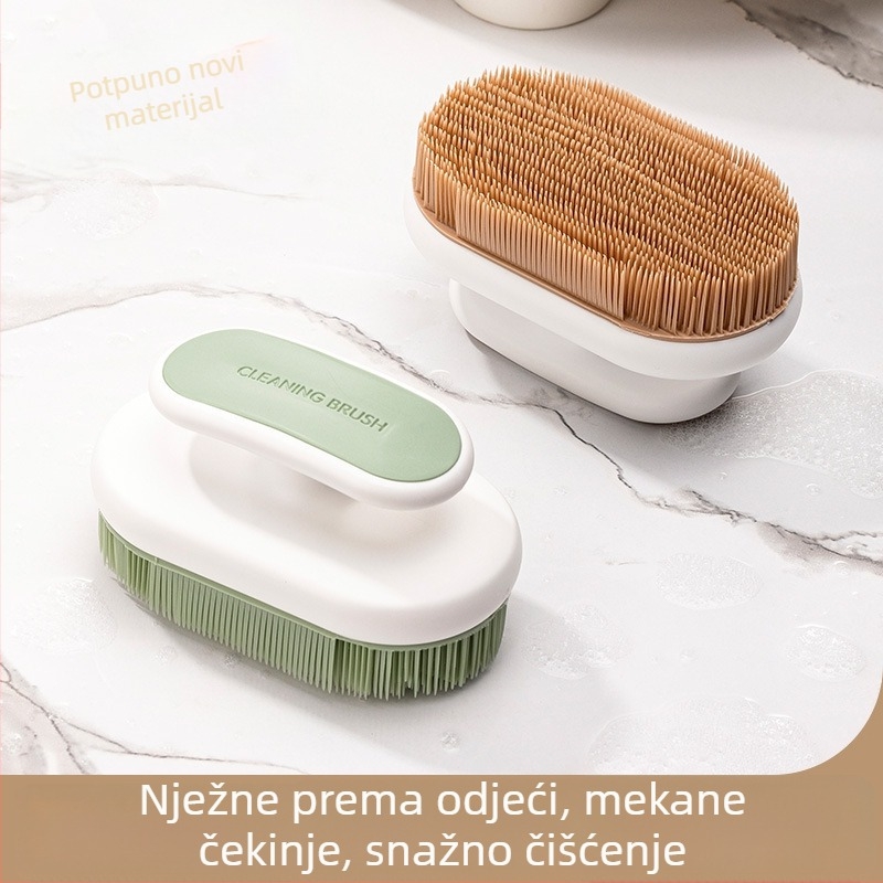 Četka za čišćenje odjeće i cipela s silikonskom teksturom, mekani dlačice koje ne oštećuju tkanine, guste vlakna