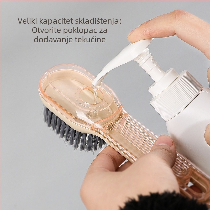 Vješalna višefunkcionalna četka za cipele s dozatorom tekućine i mekanim dlačicama za kućnu upotrebu