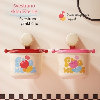 Plastična posuda u obliku bure, s usisnim držačem za zidni držač, kupaonica, pohrana za ručnike za lice