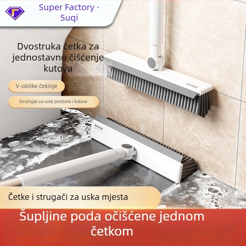 Dugačka držač podne četke za kupaonicu – čišćenje pločica, zidova i pukotina