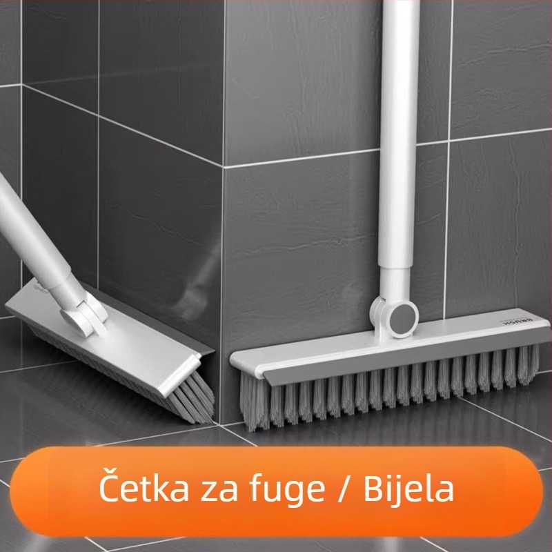 Dugačka držač podne četke za kupaonicu – čišćenje pločica, zidova i pukotina