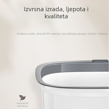 Elegantna kvadratna kanta za kućnu upotrebu sa prugastim dizajnom, bez poklopca, s pritisknim prstenom, pogodna za dnevni boravak, kupaonu i kuhinju