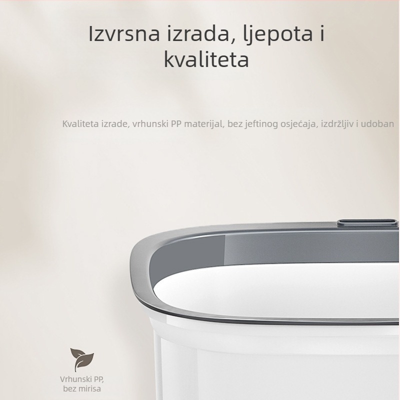 Elegantna kvadratna kanta za kućnu upotrebu sa prugastim dizajnom, bez poklopca, s pritisknim prstenom, pogodna za dnevni boravak, kupaonu i kuhinju