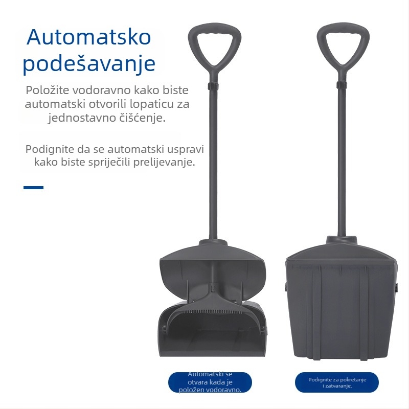 Plastični set metle i lopatice za prašinu, otporan na vjetar, 7 komada, za bolnice i hotele