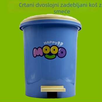Koš za smeće s karikaturističkim dizajnom, velikog kapaciteta, s poklopcem i pedalom, za kućnu kupaonicu