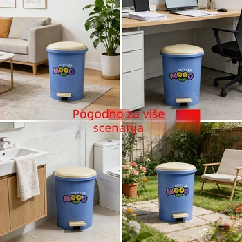 Koš za smeće s karikaturističkim dizajnom, velikog kapaciteta, s poklopcem i pedalom, za kućnu kupaonicu