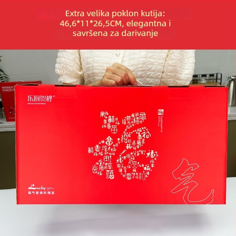 Set posuda od nehrđajućeg čelika za kuhinju, debeli dizajn, 3–5 komada, za pranje i kuhanje