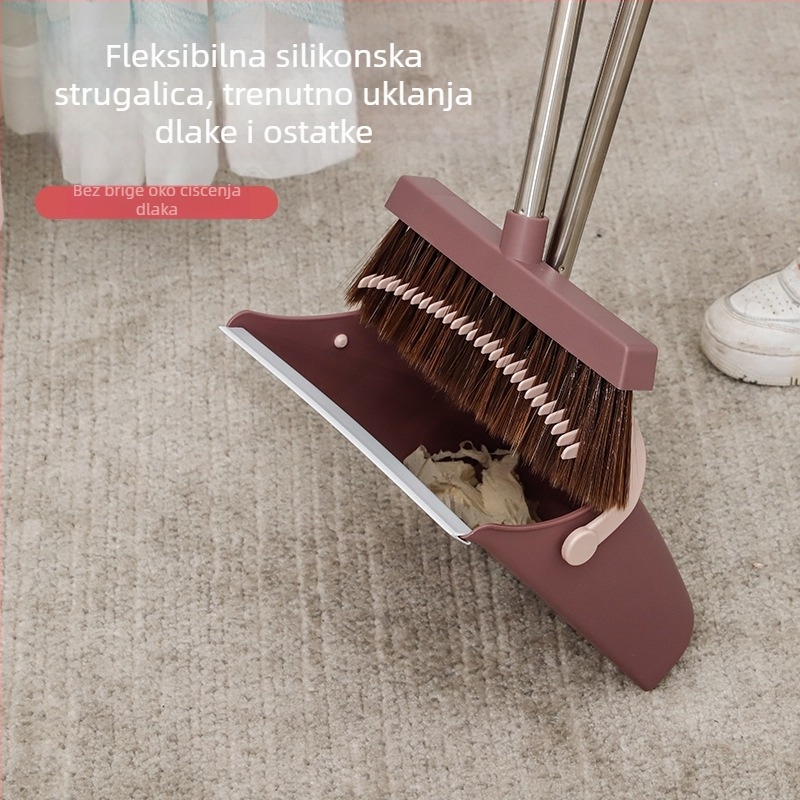 Set metle i lopatice za prašinu s mekanim vlaknima, otporan na lijepljenje dlaka