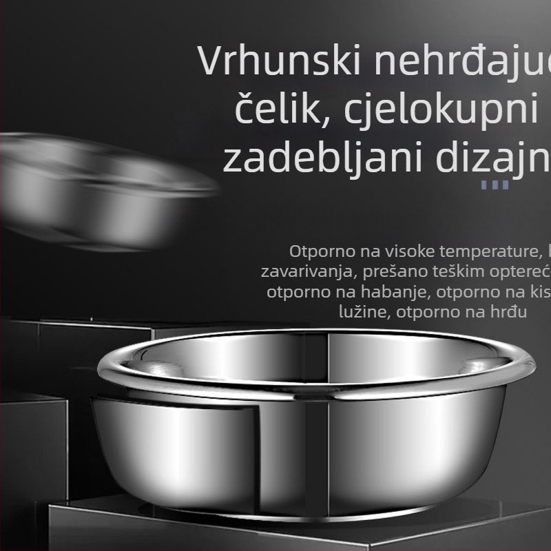 304 nehrđajući čelik, nemagnetna misa, višenamjenska kuhinjska i kućna misa za pranje povrća, riže, kupanje i rublje
