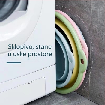 Sklopiva okrugla plastična kada za kućnu upotrebu, prijenosna za pranje stopala i lica, deblja, otporna na padove