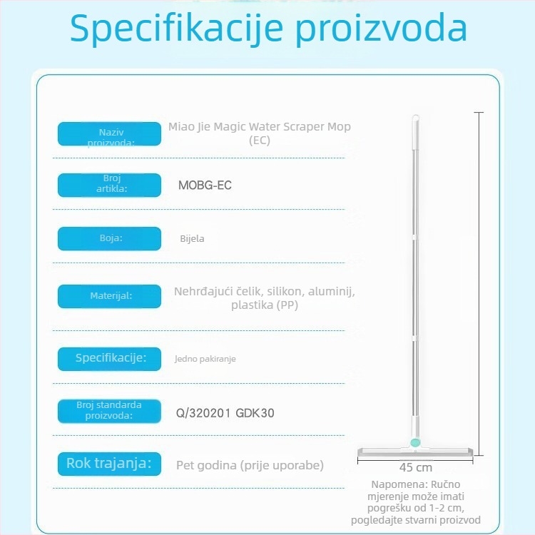 Miaojie Silikon Floor Scraper i brisač za kupaonicu