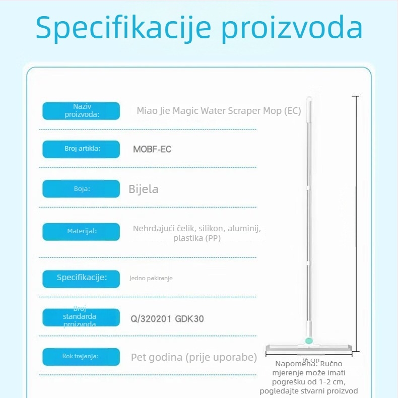 Miaojie Silikon Floor Scraper i brisač za kupaonicu