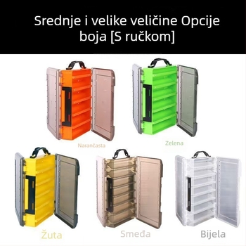 Dvoslojna kutija za varalice, s velikim kapacitetom, otporna na padove, s odjeljcima za umjetne mamce, Pencil Minnow – prenosna kutija za dodatke za ribolov