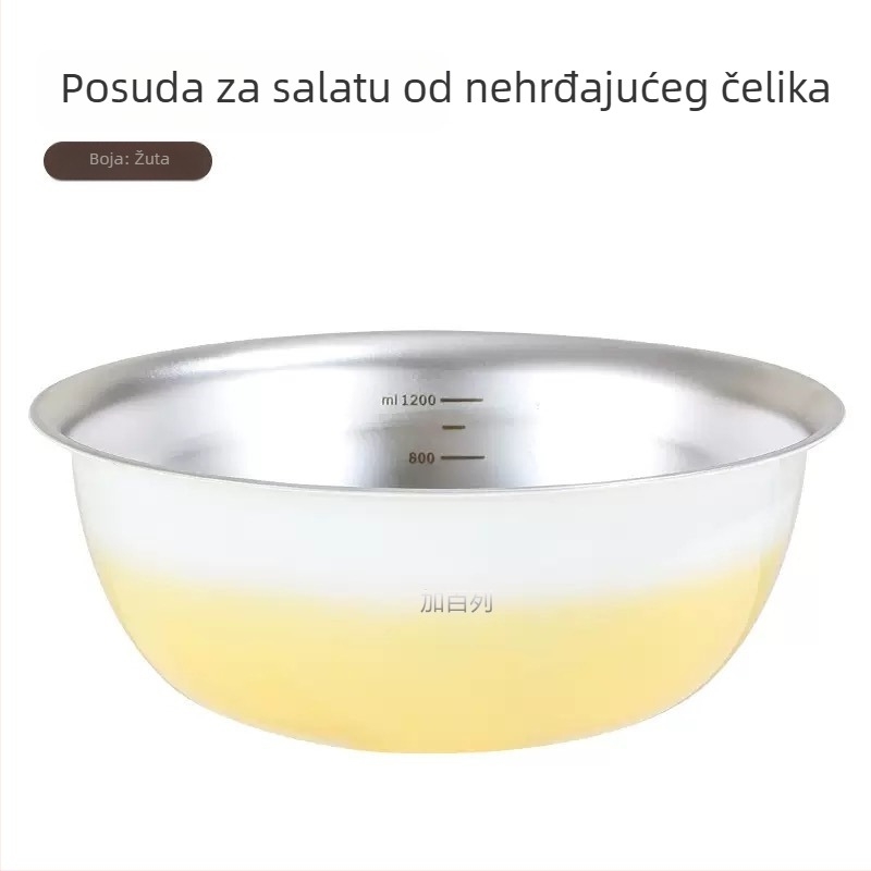 Nehrđajući čelični zdjela za salatu za kućnu upotrebu, duboka zdjela za pranje povrća, tučenje jaja i mijesanje tijesta