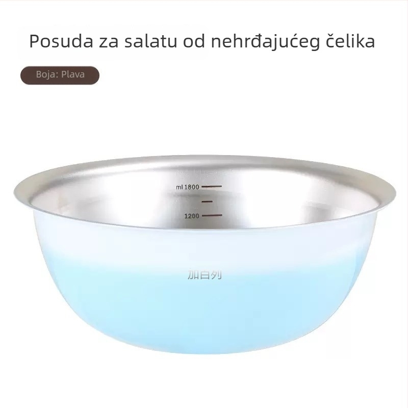 Nehrđajući čelični zdjela za salatu za kućnu upotrebu, duboka zdjela za pranje povrća, tučenje jaja i mijesanje tijesta