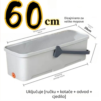 Komercijalna kanta za mop s kotačićima, pravokutnog oblika, proširene zapremine, za kućnu upotrebu, ispiranje mopova