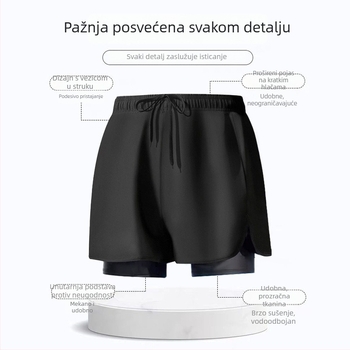 Muške brzosušeće kupaće gaće s dvostrukom podlogom, za plivanje i trčanje, model 3600