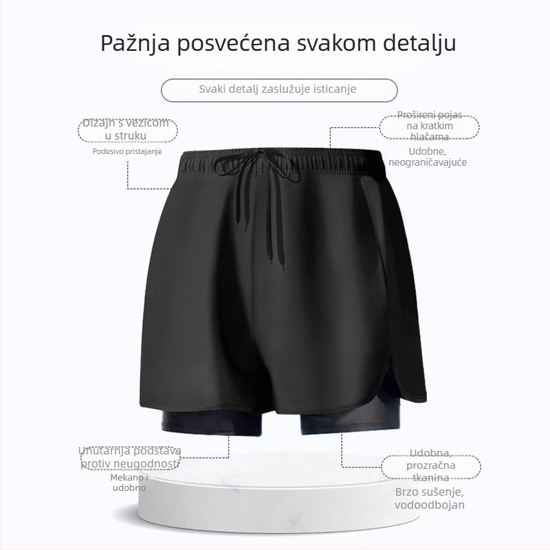 Muške brzosušeće kupaće gaće s dvostrukom podlogom, za plivanje i trčanje, model 3600